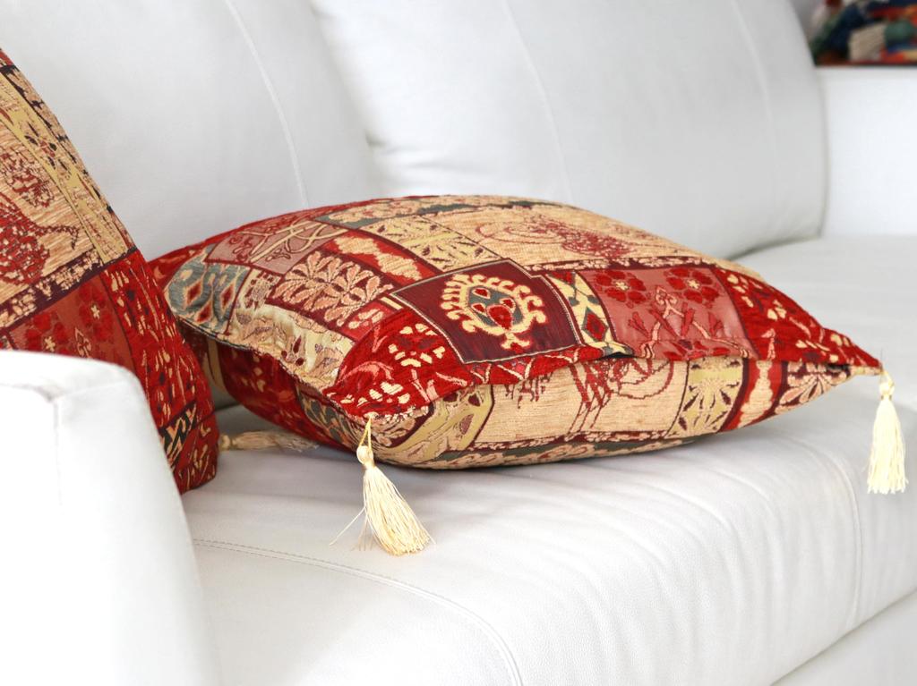 Turkish Design Chenille Cushion Cover with Calligraphy (Haldar)