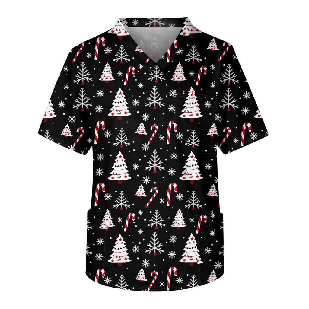 Herren Casual Kurzarm V-Ausschnitt Bedrucktes Fronttaschen-Top