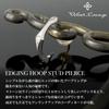 [Shinjuku Gin no Kura] Orecchini a Cerchio Bordo Velluto, Singolo Orecchio, Mezzo Cerchio, Argento Sterling 925 con Zirconia
