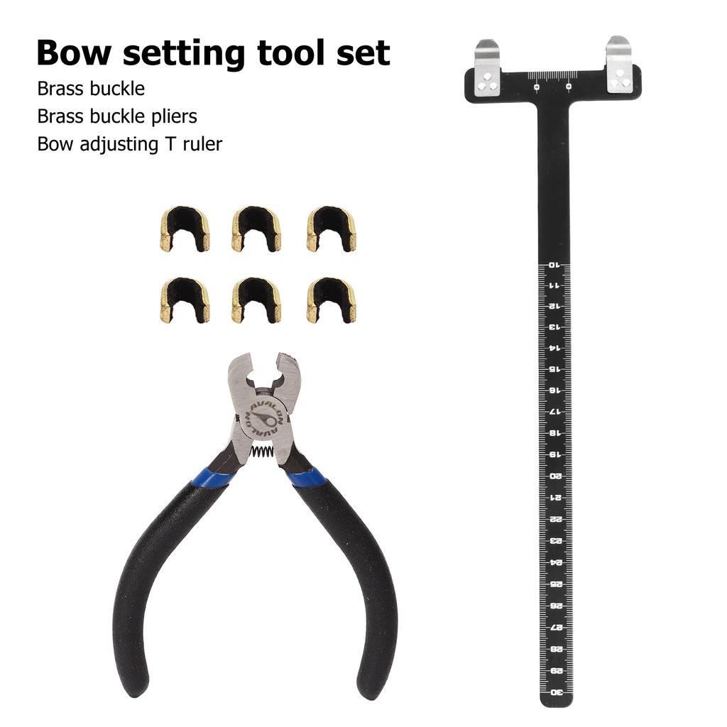 Bow String Nocking Points Pliers Set T Ruler Nocking Buckle Pliers Kit Archery Compound Pulley Bow Turning Kit