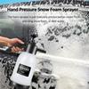 Foam Sprayer, Foaming Pump Hand Pressure Snow Foam Sprayer Water Sprayer 2L with Two Nozzle