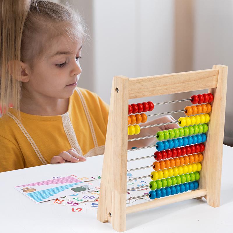 Children's Montessori Wooden Abacus Frame for Elementary Math Education