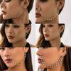 Sweet Punk Rhinestone Star Tassel Faux Pearl Bead Piercing-Free Nose Ring
