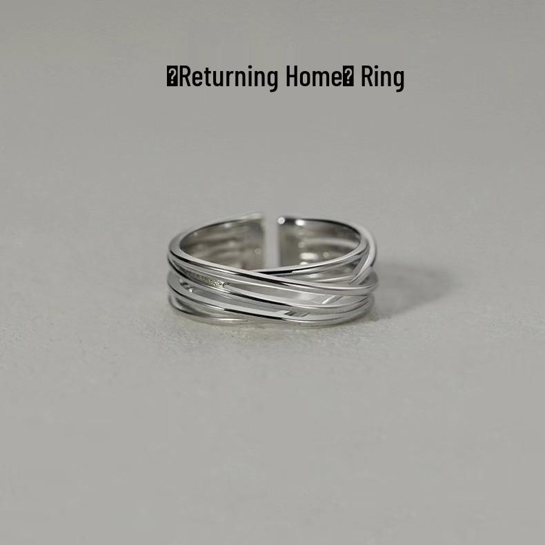 Pánský nastavitelný retro hip-hopový prsten na ukazováček - Otevřený, univerzální jednoduchý trendy prsten