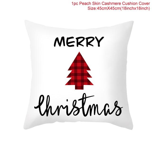 45cm Christmas Cushion Cover Navidad Merry Christmas Decorations For Home Xmas Noel Cristmas Ornaments New Year Gifts