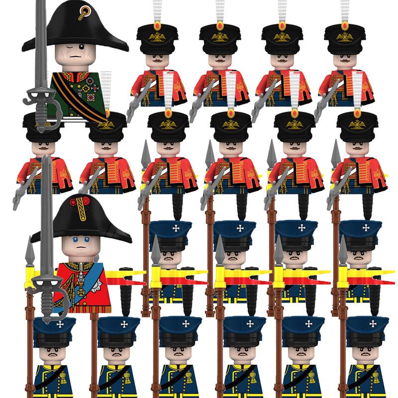 Medieval Castle Knight Soldier Building Blocks Napoleon Figures British French Infantry Cavalry General DIY Toy Gift S001