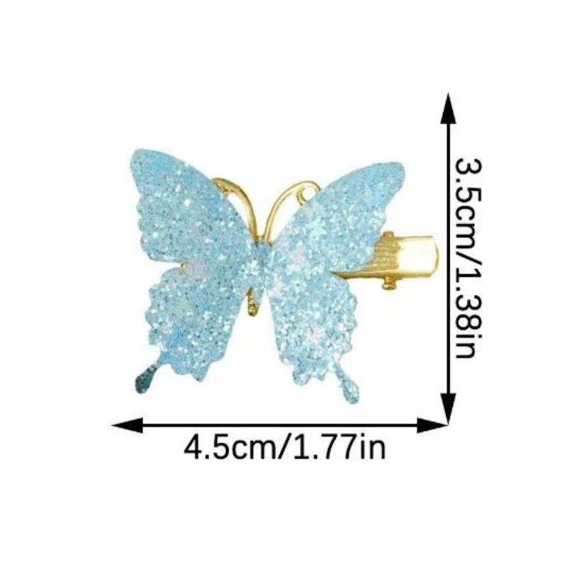Lovely Glitter Butterfly Hair Clips Non Slip Durable Hair Pins for Little Girls Birthday Party Favor Daily Wear