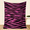 Pink Zebra Print Flannel Blanket, Bold Animal Stripe Pattern Throw, Soft Cozy for Fashion Lover Home Decor, Warm Sofa Couch Gift