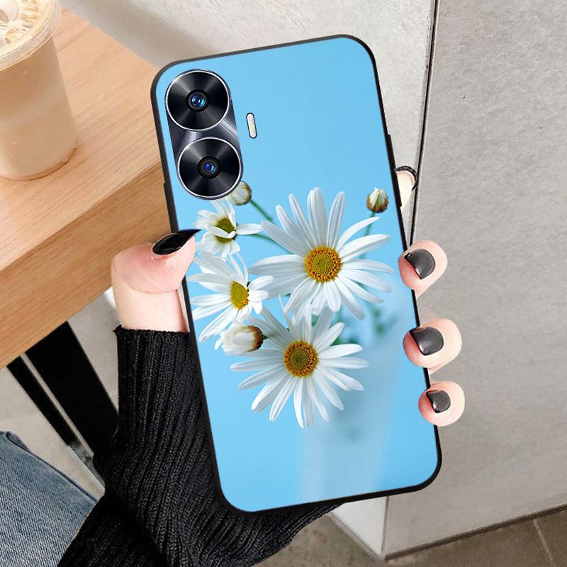 For Realme C55 Case Cool Black Soft Silicone TPU Bumper Protective Phone Case For OPPO Realme C55 case Cover Fundas Shell Coque