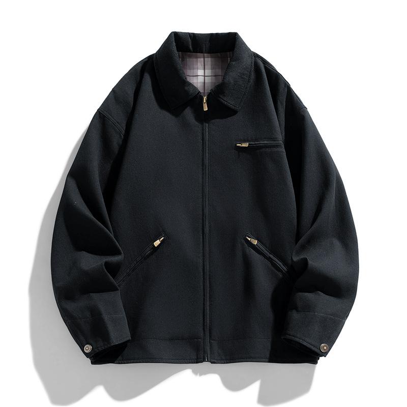 

Однотонная куртка для мужчин и женщин, весна и осень, новая повседневная куртка свободного покроя в стиле ретро, куртка для мужчин 2XL