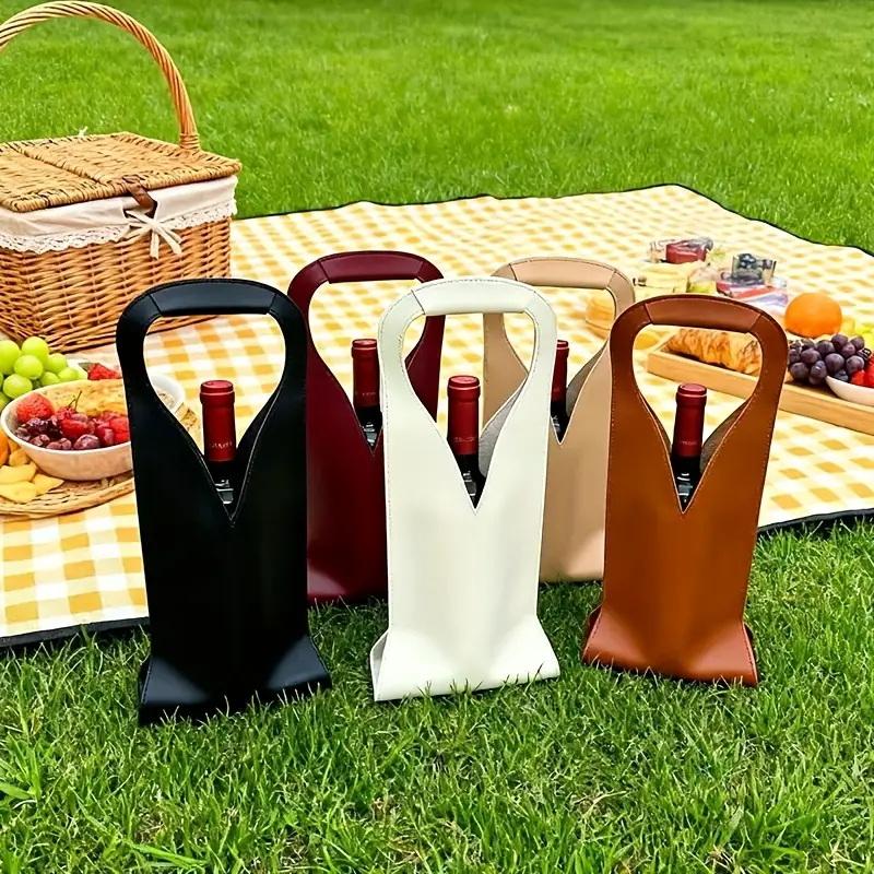 Wine Packaging Bags Gift Bags Vintage Linen/PU Leather Tote Wine Bags Drinking Accessories Tote Gift Bags For Friends