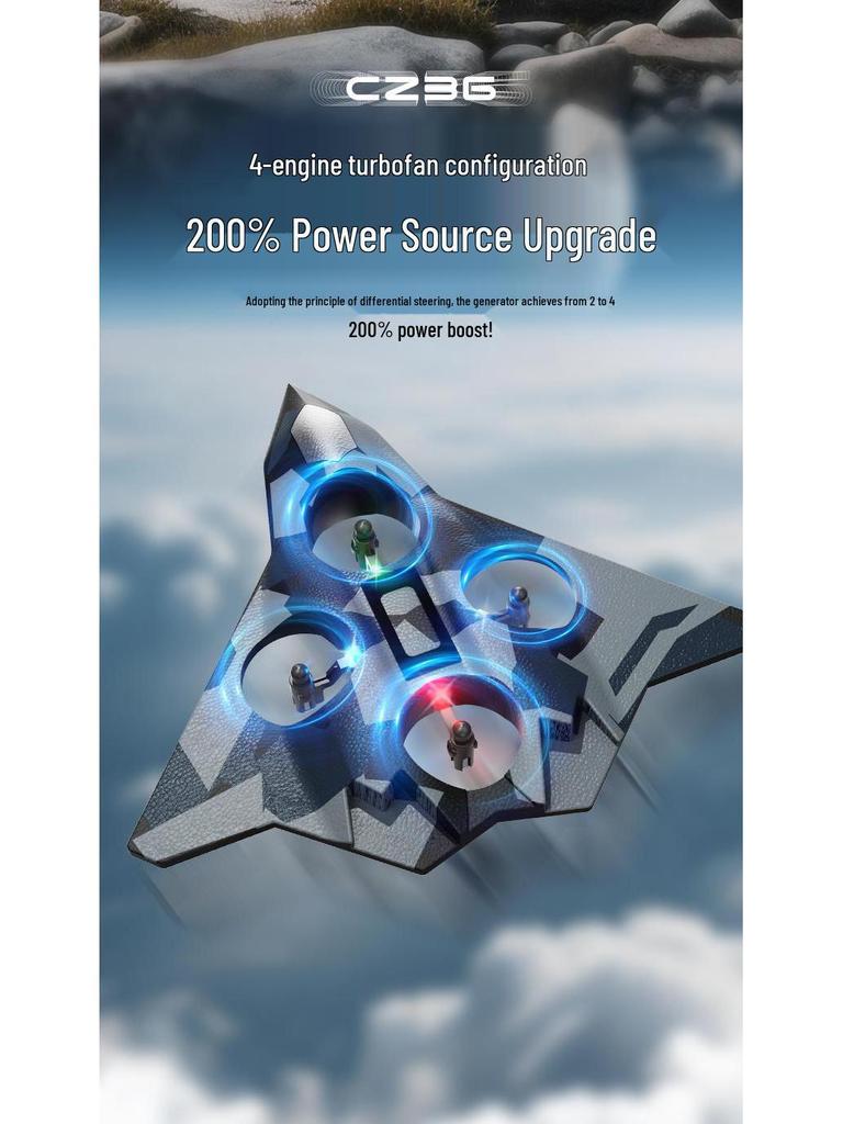 Remote Control Sixth Fighter Model Airplane - Drop-Resistant Toy Drone for Kids