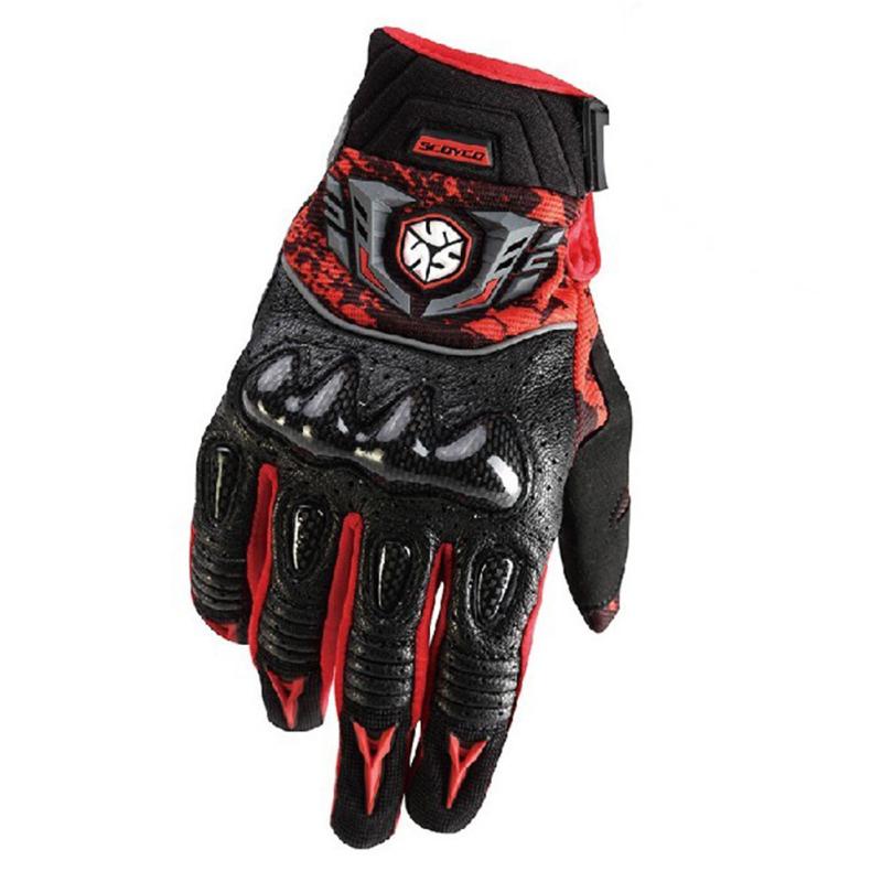 Мотоциклетные перчатки из углеродного волокна SCOYCO MX49, защитные перчатки для верховой езды, уличные перчатки для гонок по бездорожью Red M