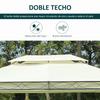 Garden Gazebo, 4 x 3 m, Double Roof, Anti-UV Steel, 400 x 300 x 280 cm, Cream