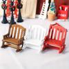 Dollhouse European Vintage Wooden Rocking Chair Mini Christmas Decoration Set Accessories