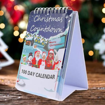 Tisch-Adventskalender 100-Tage-Weihnachts-Countdown-Kalender 2025 Weihnachts-Kalender Tisch-Advent Feiertags-Heimdeko