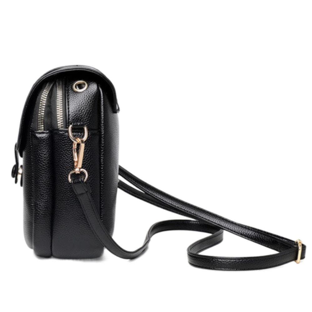 Leather Women Shoulder Phone Bag Multi-layer Cell Phone Purse Female Lady Girl