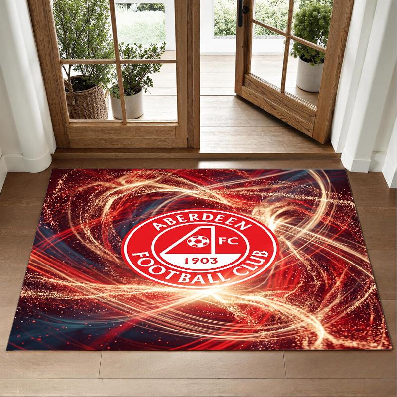 Aberdeen FC Design Crystal Velvet Rug Soft Decorative Mat for Bedroom Entrance