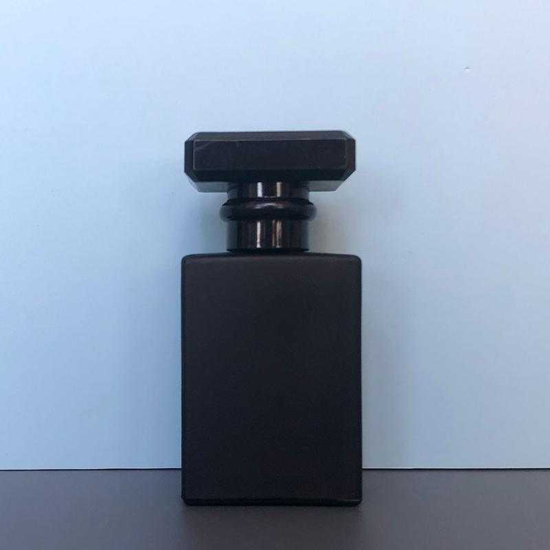 1pcs Perfume Bottle Bottling 30ml Portable Travel Pressed Spray Bottle Black Transparent Glass Empty Bottle