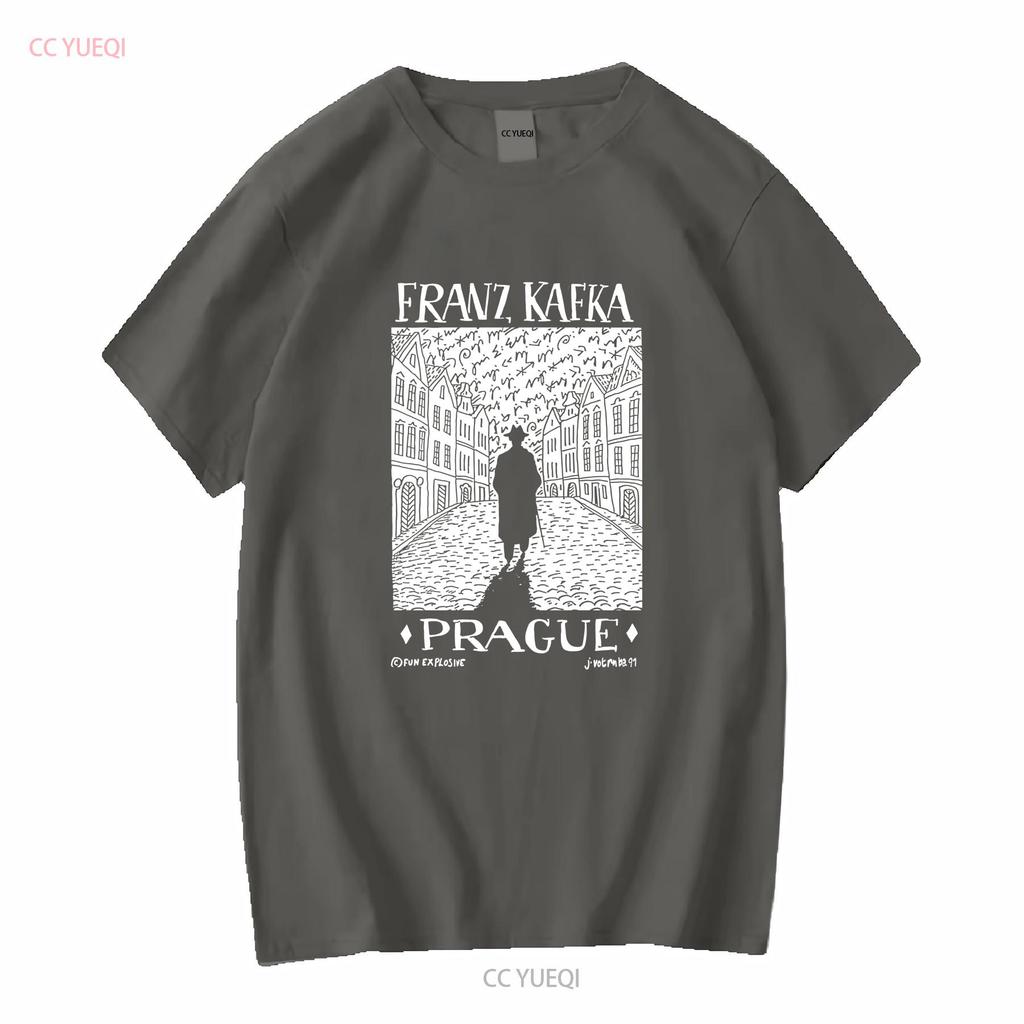 Vintage 1991 Franz Kafka Prague Art T Shirt Size XL Black vintage Washed streetwear Comfortable Slightly fashion Casual