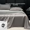 Ice Silk Bed Sheet Set Summer Cooling Solid Color Soft Durable Machine Washable Dormitory Single Bedding Set