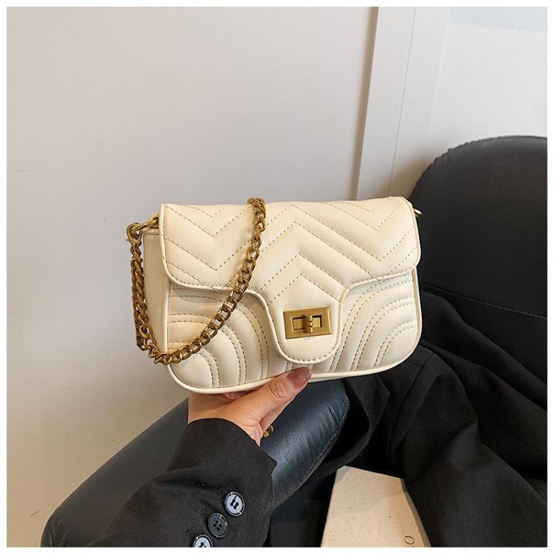 

Diamond-patterned Chain Bag - Large Capacity, Luxurious and Fashionable Single-shoulder Crossbody Bag бежевий