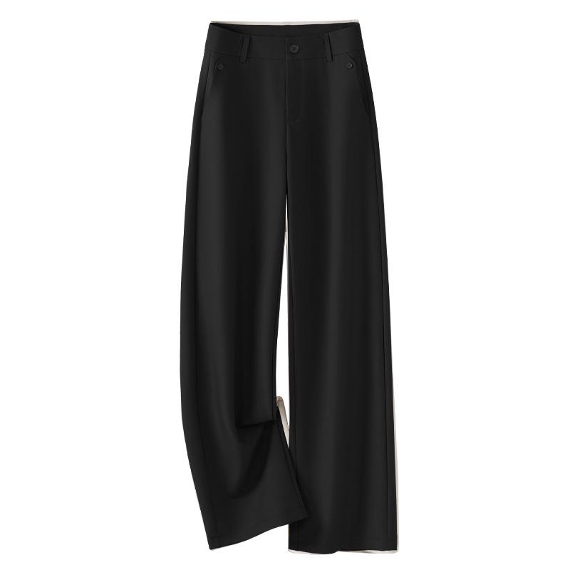 Dámské splývavé kalhoty s vysokým pasem a širokými nohavicemi - Zeštíhlující, ležérní, kalhoty s rovnými nohavicemi