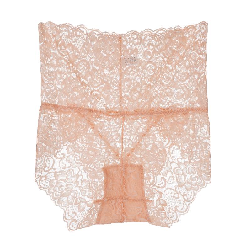 Damskie Koronkowe Majtki z Wysokim Stanem Seksowne Wycięcia Kontrolujące Brzuch Oddychający Bawełniany Krocze Bielizna