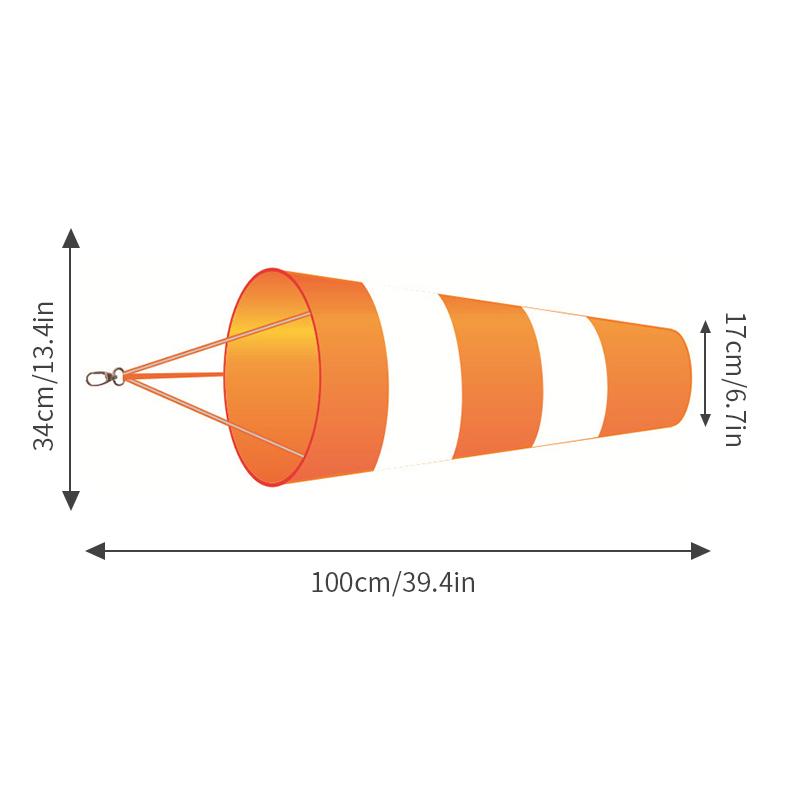 60/80/100Cm Windsock Outdoor Wind Direction Measurement Reflective Belt Rip-Stop Weather Vane For Airport Aviation Garden Farm