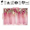 1pc Flower photography background Wedding - birthday pink flower background banner flower photography background Dessert table