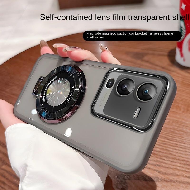 

fundas для Vivo Y15S Y55 5G V23 Y36 Y12S V25E Y21 Y33S V23E Y35 Y20 футляр Автомобільний магнітний Magsafe бездротовий тримач прозора кришка для об’єктивів Vivo Y20 Y20s чорний