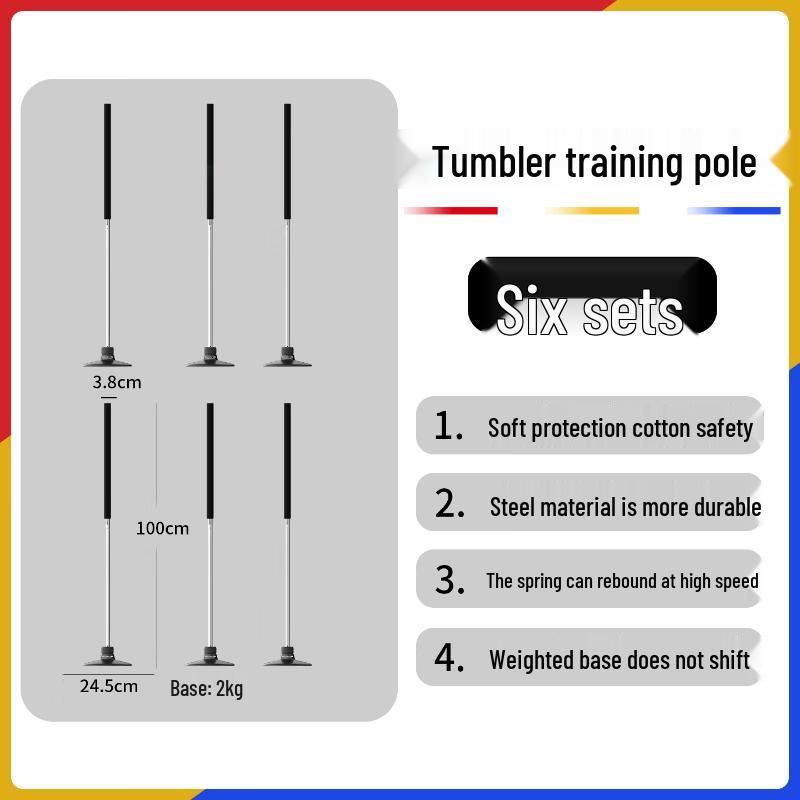 Agility Training Marker Poles with Tumbler Bases
