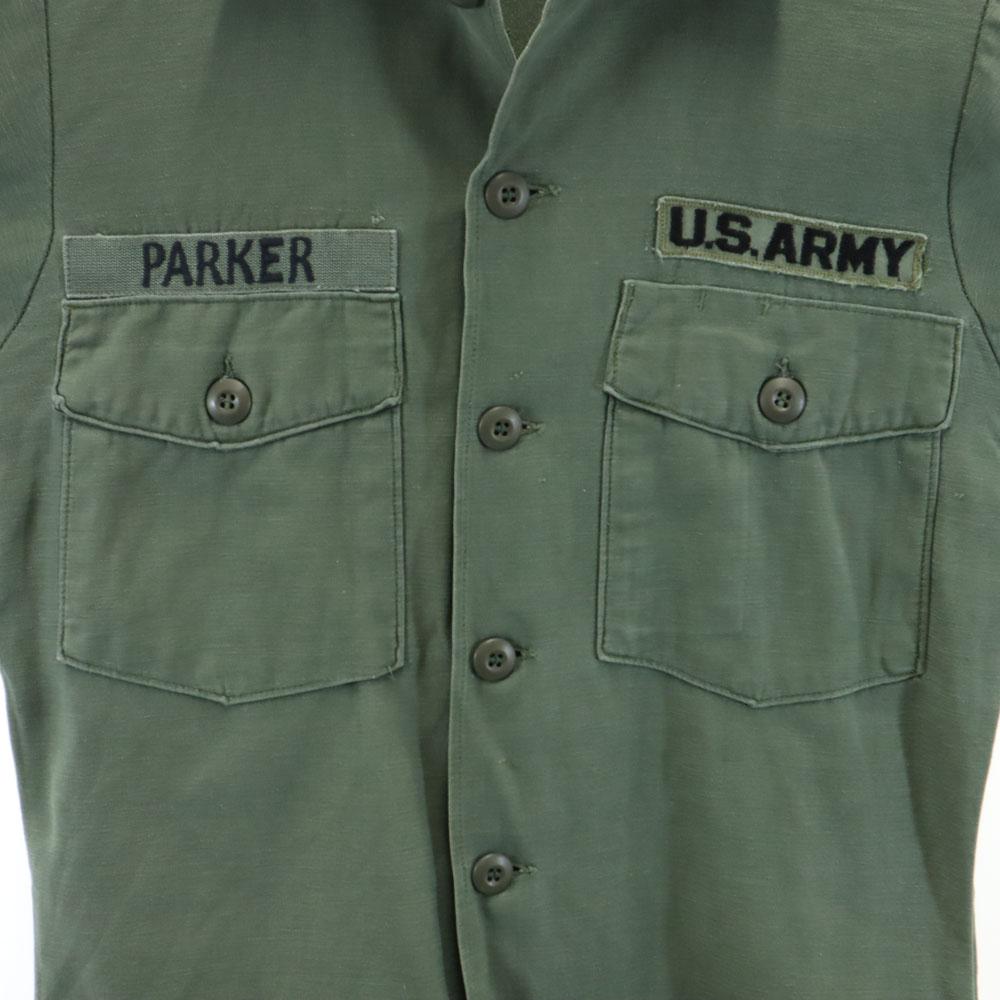 US ARMY 60s Vintage Satin DSA BDU Long sleeve Military shirt 15 1/2x33 Men's Used