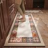 Vintage Light Luxury Kitchen Floor Mat Anti-slip Carpet Oil-proof Waterproof PVC Leather Washable Rug Long Rugs Alfombra Cocina