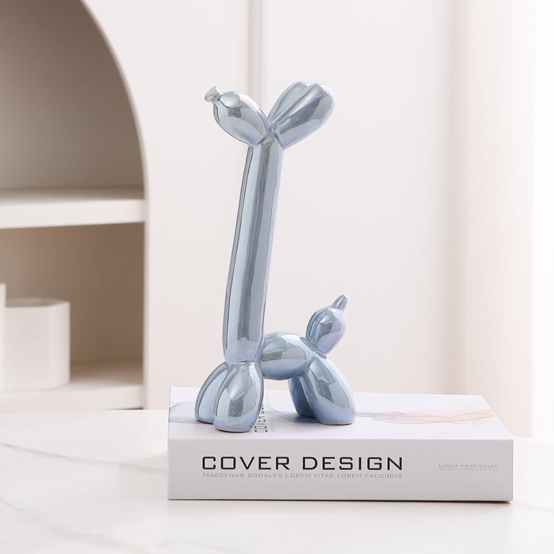 Nordic Luxury Ceramic Balloon Dog Ornament for Home Décor