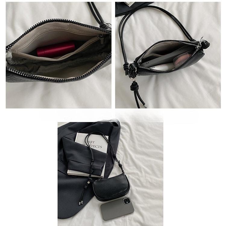 Women Mini Crescent Crossbody Bag Soft PU Leather Shoulder Bag Adjustable Strap Small Underarm Purse Casual Fashion Zipper Handbag