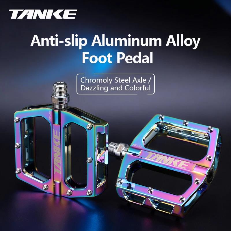 TANKE bicycle pedals ultralight aluminum alloy colorful anti-skid bearing mountain bike accessories MTB foot pedals folding bike
