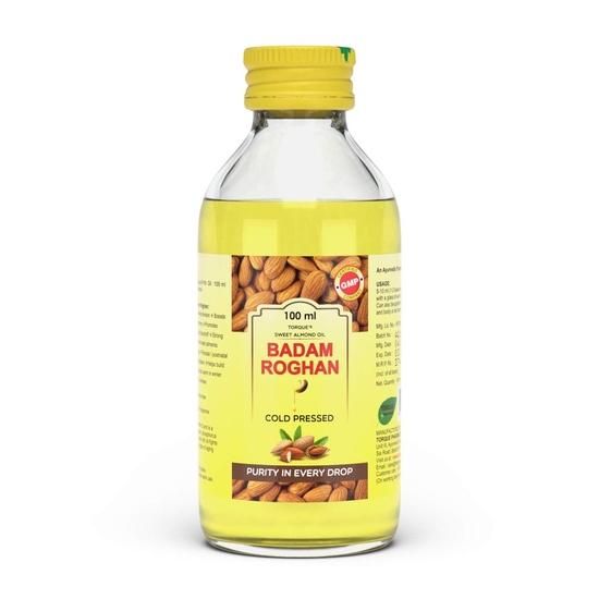 Torque Badam Rogan Oil | 100% Pure, Cold Pressed & Sweet Almond Oil | For Glowing Skin & Hair Growth | Natural Almond Oil 100ml (Pack Of 2)