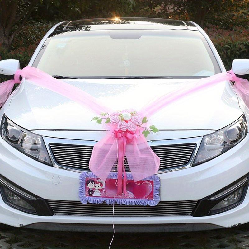 

Simulated Flower Wedding Car Set Wedding Decoration Flower Car Pull Flower (excluding License Plate Cover) розовый