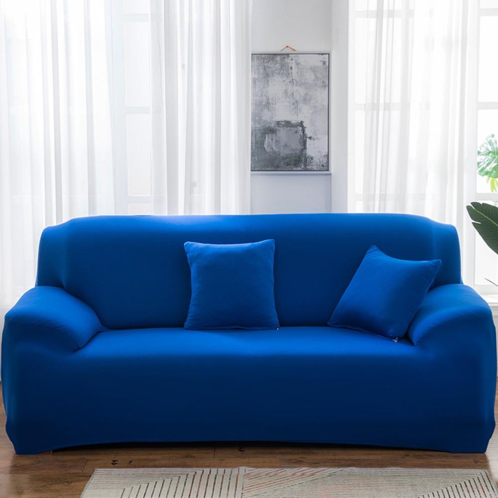 Elastic Sofa Slipcover Full Protection Pure Color Stretchable Fabric Single Double 3 4 Seater Sofa Set