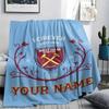 1 Stück Individueller Name West Ham United Gemustert Flanell Decke Geeignet für Alle Jahreszeiten für Heimdekoration Wärme und Komfort Geschenke Feiertagsgeschenk