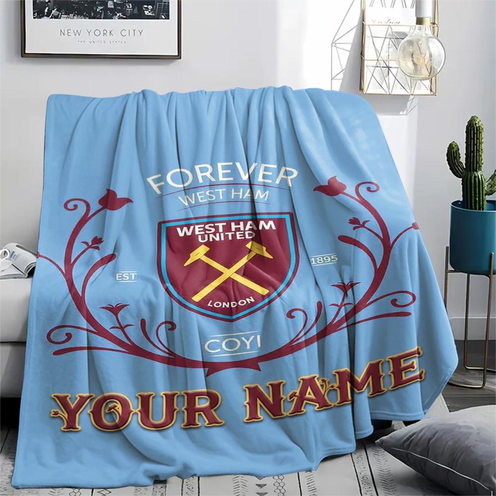 1 Stück Individueller Name West Ham United Gemustert Flanell Decke Geeignet für Alle Jahreszeiten für Heimdekoration Wärme und Komfort Geschenke Feiertagsgeschenk