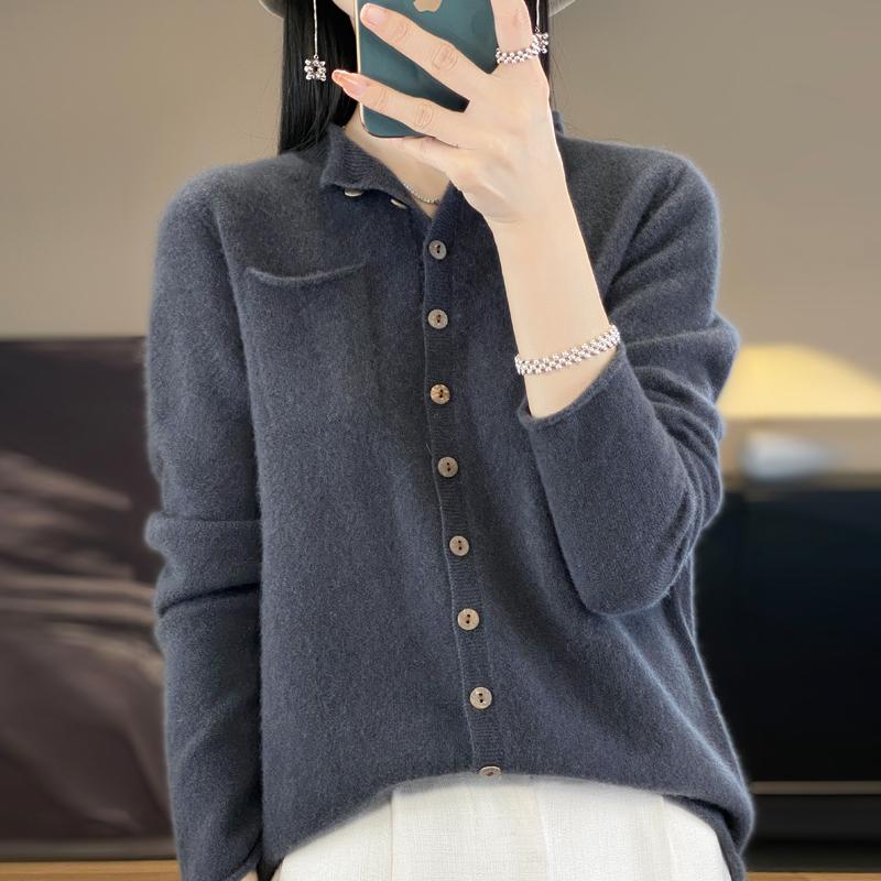 

Qinghe Cashmere Women s 30% Cashmere Cardigan - Soft & Warm Wool Blend Sweater XL