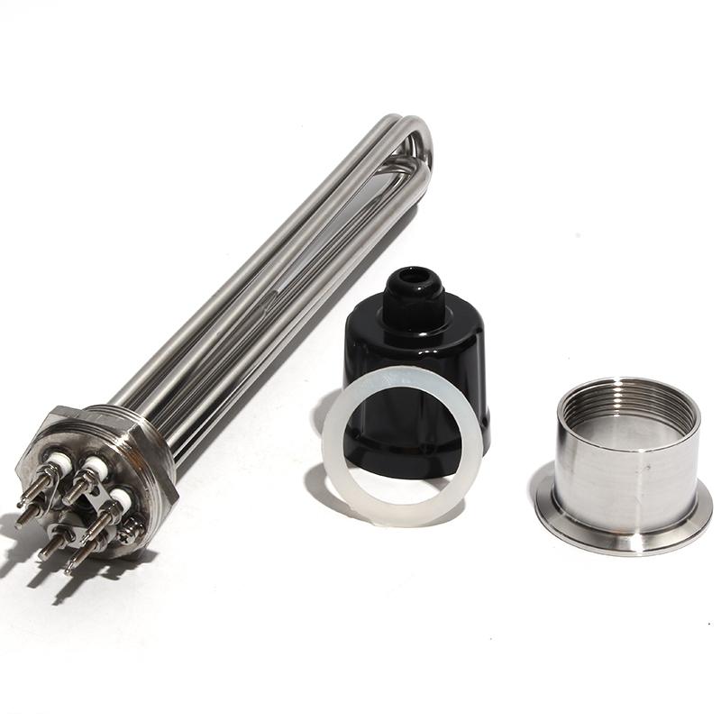 Lujinxun Heating Element With Probe / Ground Screw DN32 1 1/4" BSP Thread 3U Tubular Electrical Immersion Heater 3/4.5/6/9/12KW