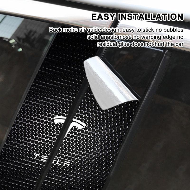 2Pcs Car Center Pillar Protective Film Anti-scratch 3D Sticker Decal For Tesla Model 3 Roadster Model S Model X Model Y