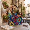 Bohemian Beaded Tote Handbag Colorful Casual Travel Shoulder Bag for Ladies