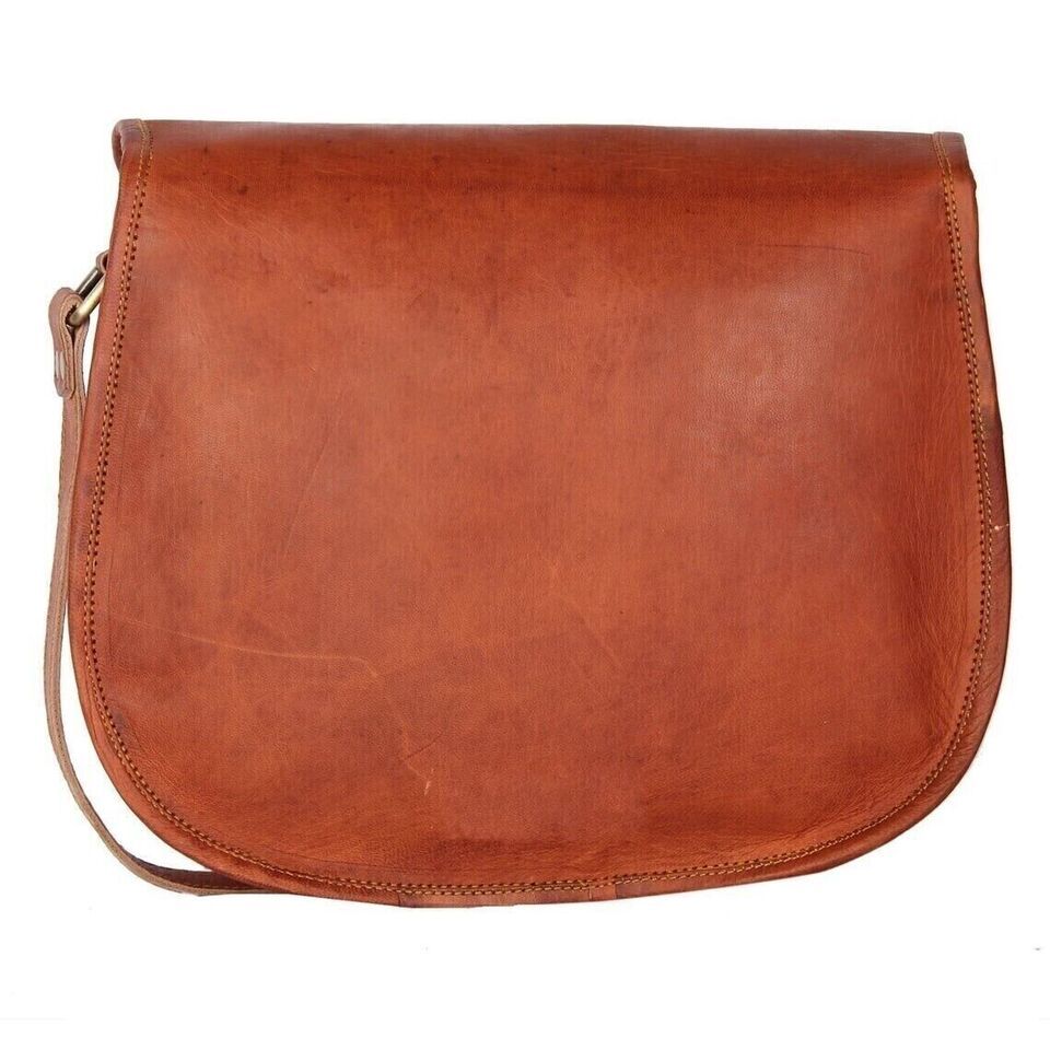 Kadın Vintage Hakiki Kahverengi Deri Messenger Omuz Çapraz Ceset Çanta Yeni