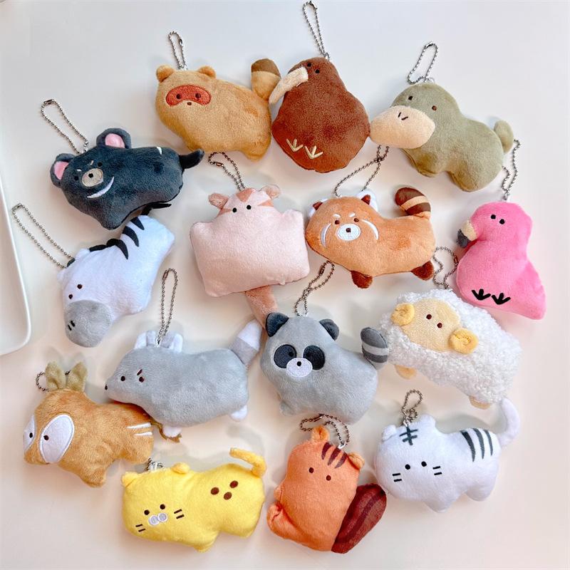 Animal Shapes Stuffed Bag Accessories Key Chain Pp Decoration Kids Girls Gift