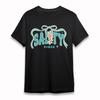 Women's Oversize T-Shirt Salty Vibes Blue Green Letter Bow Star Accent Tee USA