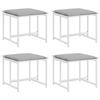 VidaXL Tabourets de jardin avec coussins 4pcs blanc acier et textilène, siège de jardin, tabouret d'extérieur, siège cube, 4008588